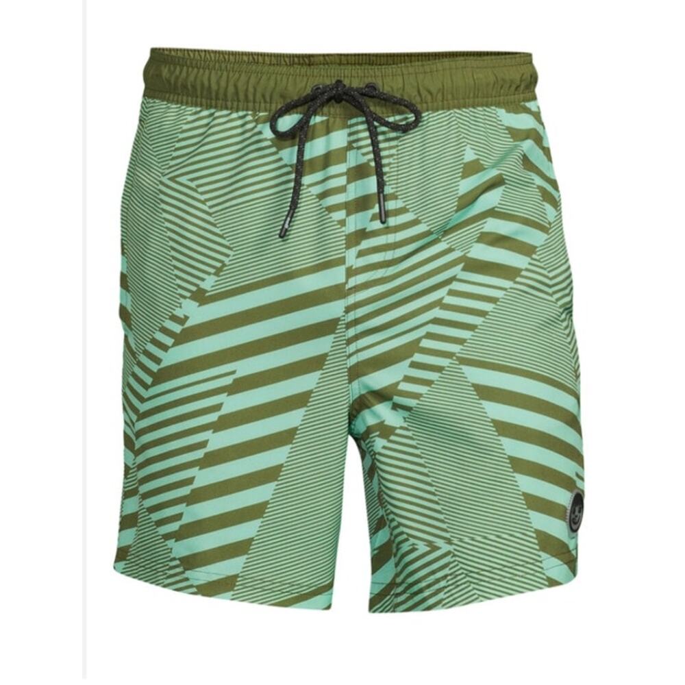 NEFF Olive Green Geo print boardshorts SM